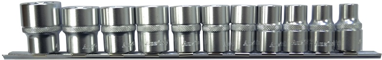 AUZGRIP - 11 PC 1/2'' SQ. DR. 12PT SOCKET SET SAE